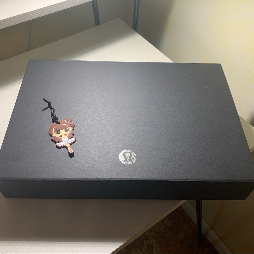 Lululemon black gift box + ballerina keychain